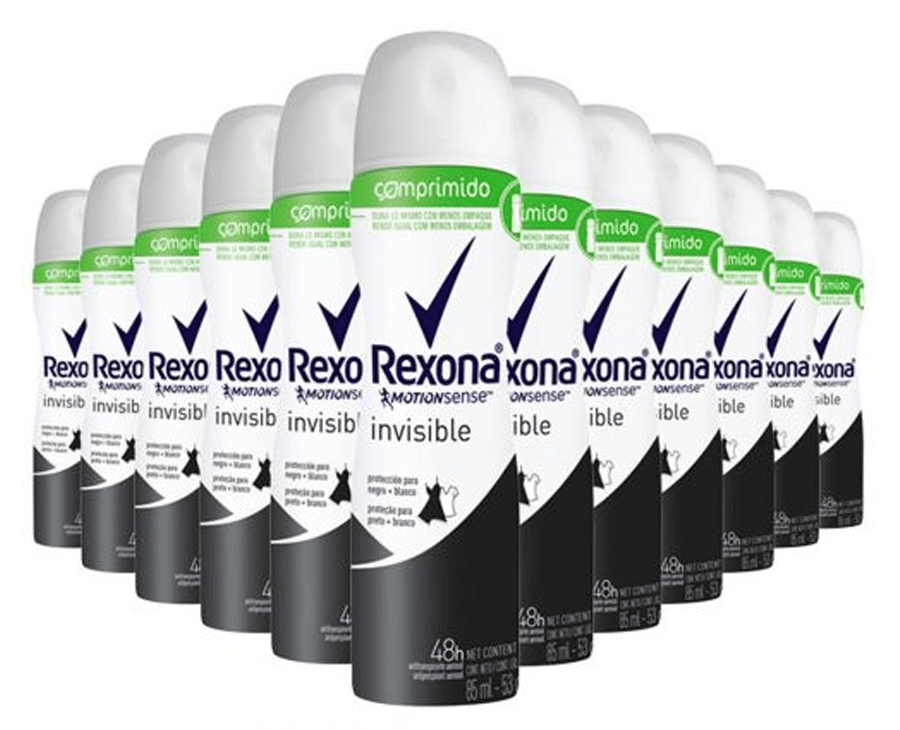 Leve Mais Pague Menos: 12 Desodorantes Antitranspirante Aerosol Comprimido Rexona Invisible Feminino