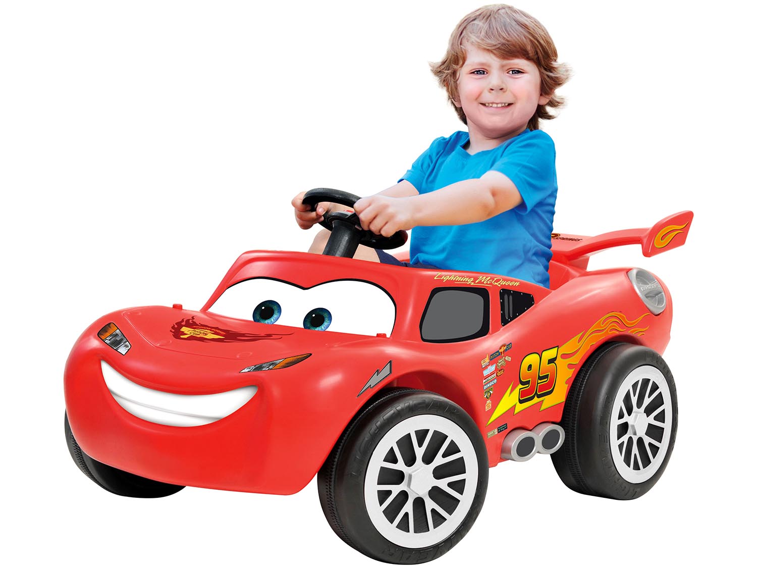 Carro de brinquedo infantil atinge um botão Transformar carro de