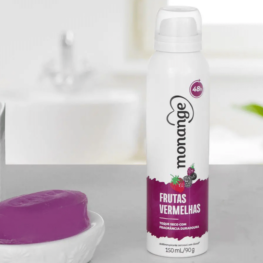 Desodorante Monange Frutas Vermelhas Aerosol – Antitranspirante Feminino  150ml | Ofertinha Promoções