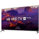 Smart TV LED 43″ LG 43UK6510 Ultra HD 4k com Conversor Digital 4 HDMI 2 USB Wi-Fi Thinq Ai Dts Virtual X 60Hz Inteligencia Artificial – Prata
