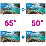 Smart TV 4K LED 65” Samsung UN65RU7100 Wi-Fi – HDR Conversor Digital + Smart TV 4K LED 50”