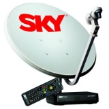 Kit de Antena Parabólica Sky 60 cm + Receptor Digital Sky Pré Pago Flex HD