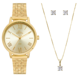 Relógio Feminino Allora Analógico AL2035FOK/K4D – Dourado com Brinco e Colar