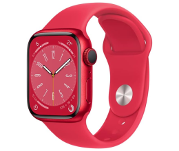 Apple Watch Series 8 (GPS), Smartwatch com caixa (PRODUCT) RED de alumínio – 41 mm • Pulseira esportiva (PRODUCT) RED – Padrão
