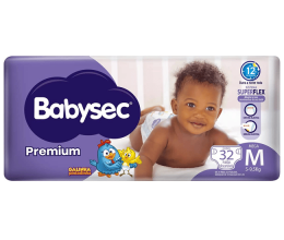 Fraldas Babysec Premium Galinha Pintadinha Flexi Protect, M, 32 Unidades