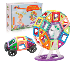 Blocos Magnéticos 68 Peças Brinquedo Educativo Infantil (68 Peças)