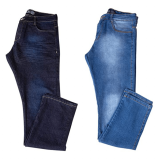 Kit com Duas Calças Masculinas Jeans e Sarja com Lycra