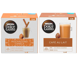 Caixa de Cápsulas Dolce Gusto – Café Au Lait, Mochaccino, Cappuccino
