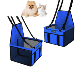 Assento Cadeira Pet Auto Carro Para Cão Gato Até 10Kg (Azul)