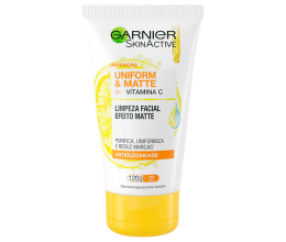 Limpeza Facial Garnier Uniform & Matte Vitamina C Antioleosidade, 120g
