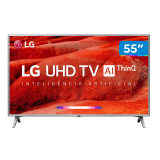 Smart TV 4K LED 55” LG 55UM7520PSB Wi-Fi HDR – Inteligência Artificial 4 HDMI 2 USB