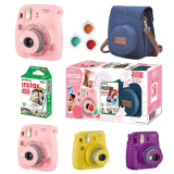 Câmera Instantânea Fujifilm Instax Mini 9 Com 3 Filtros Coloridos, Bolsa e Filme 10 Poses Fujifilm