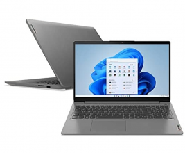 Notebook Lenovo Ultrafino IdeaPad 3 Ryzen 7 5700U 8GB 256GB SSD Windows 11 15.6″ 82MF0004BR Prata