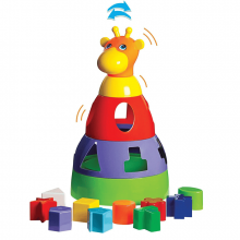 Brinquedo Educativo Girafa Didática com Blocos Merco Toys, cores sortidas, 1 unidade