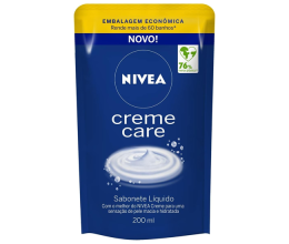 NIVEA Sabonete Líquido Refil Creme Care 200ml – Sensação de pele intensamente hidratada com o melhor do NIVEA Creme