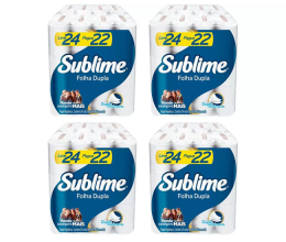 Kit Papel Higiênico Folha Dupla Sublime Softys – 4 Pacotes com 24 Unidades Cada
