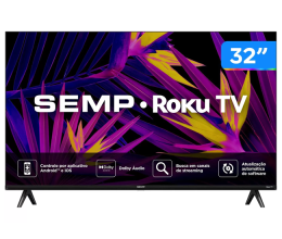 Smart TV 32″ HD LED Semp 32R6610 Wi-Fi 3 HDMI 1 USB