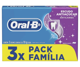 Oral-B Creme Dental Escudo Anti Açúcar Tradicional Leve 3 Pague 2 70G Oral B