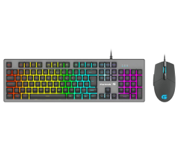 Kit Teclado + Mouse Gamer 6400 DPI Ranger RGB Rainbow Grafite Fortrek
