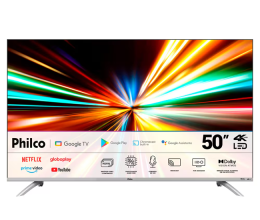 Smart TV DLED 50” UHD 4K Philco PTV50G2SGTSSBL HDMI USB Wi-Fi Google TV