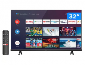 Smart TV 32” HD LED TCL S615 VA 60Hz – Android Wi-Fi e Bluetooth Google Assistente 2 HDMI