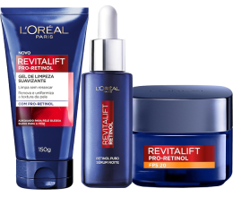Kit L’Oréal Paris Revitalift Pro Retinol: Gel De Limpeza + Sérum + Creme