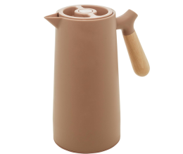 Garrafa Térmica de Plástico com Cabo de Madeira Nórdica – 1L – Nude