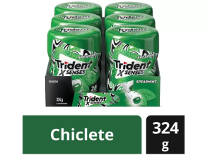 Chiclete Trident XSenses Spearmint Menta – Sem Açúcar Display com – 6 Unidades