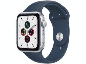 Apple Watch SE 44mm Caixa Prateada – Alumínio GPS Pulseira Esportiva Azul-Abissal