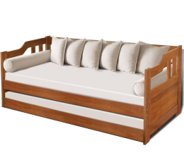 Sofá Cama com cama auxiliar – Madeira maciça