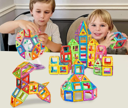 Blocos de Montar Magnéticos Construção Brinquedo Educativo Infantil – 120 Peças