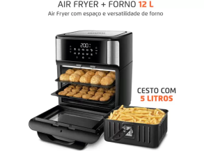 Fritadeira Elétrica sem Óleo/Air Fryer Mondial Forno Oven AFON-12L-BI Preta 12L