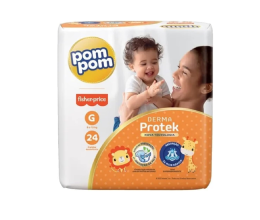 Fralda Pom Pom Protek Proteção de Mãe Jumbo G – 24 Unidades