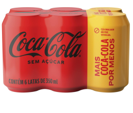 Pack de Coca-Cola sem Açúcar 350Ml – 6 unidades
