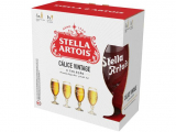 Kit Cerveja Stella Artois Cálice Vintage – Premium American Lager 4 Unidades 275ml com Cálice