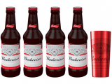 Kit Cerveja Budweiser American Standard Lager – 4 Unidades 330ml com 1 Copo