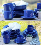 Aparelho de Jantar Chá 20 Peças Biona Cerâmica – Redondo Azul Donna