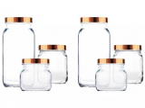 Kit Jogo de Potes de Vidro Ruvolo Glass Company – 6 Peças