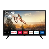 Smart TV Monitor LED 28″ Philco PTV28G50SN HD 2 HDMI 1 USB Preta com Conversor Digital Integrado