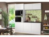 Cozinha Compacta com Balcão Multimóveis Linea – Nicho para Forno Micro-ondas 6 Portas